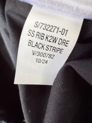 Gap Maxi Dress Large Black Striped Rib Knit Mixed Media Fit & Flare New NWT