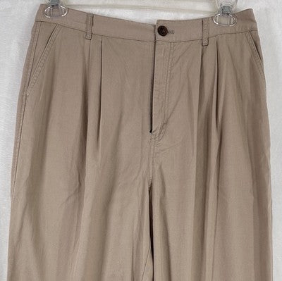 Ana Highest Rise Tapered Linen Blend Pants 10 Pleated Khaki Tan Womens NWT