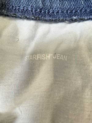 Lands End Starfish Jeans Large High Rise Knit Denim Blue Womens
