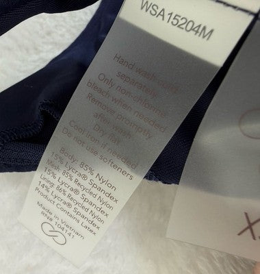 Calia Swim Top XS Longline Bikini Opulent Blue Navy U Bar Womens New NWT