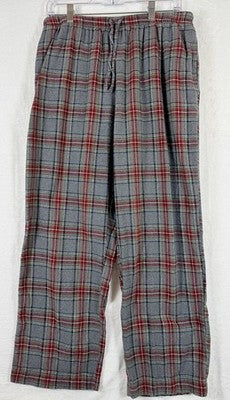 LL Bean Scotch Plaid Flannel Pajama Pants Medium Womens Gray PJ Sleep Cotton