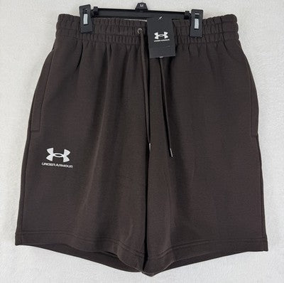 Under Armour Unstoppable Fleece Shorts Medium Mens 7” Brown Sweat New NWT
