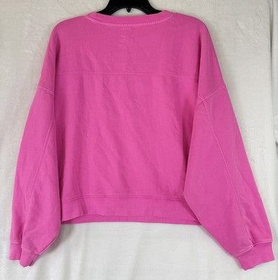 Gap Vintage Soft Wedge Crewneck Sweatshirt Medium Women Pink Long Sleeve Top New