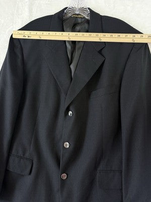 Brook Brothers Blazer 42r Navy Blue Wool Mens Jacket *FlawRead