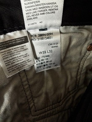 Levis 501 Slim Taper Jeans Mens 35x32 Black Levi’s New NWT
