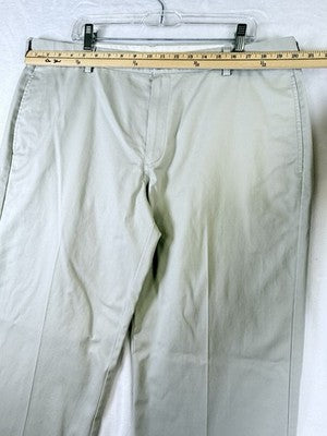 LL Bean Mens Pants 40x34 Free Double L Chinos Natural Fit Plain Front Beige Tan