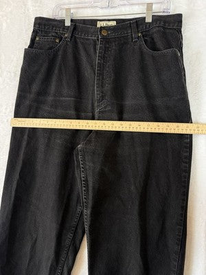 Vintage LL Bean Jeans 18 Tall Womens Black 90s High Rise Denim Cotton Hipster