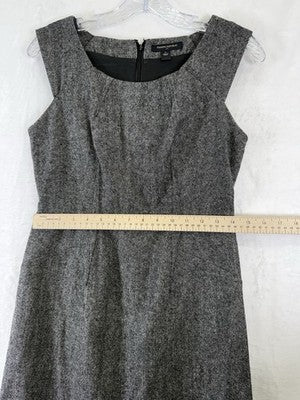 Banana Republic Tweed Dress 4 Gray Sleeveless Wool Blend Sheath