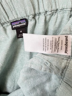 Patagonia Mini Skirt Medium Green Hemp Organic Cotton Pull On Womens