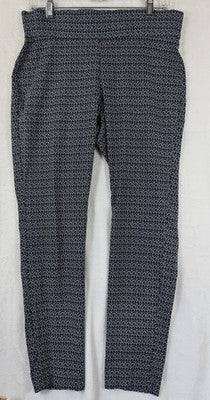 Christopher Banks Signature Slimming Pants 8 Knit Pull On Blue Print Womens