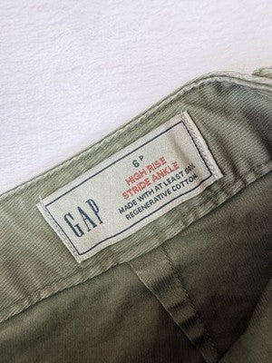 Gap High Rise Stride Ankle Pants 6 Petite Womens 6P Green