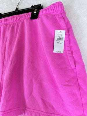Gap Vintage Soft Sweat Shorts Large Petite Womens Pink Pull On Fleece 3” New NWT