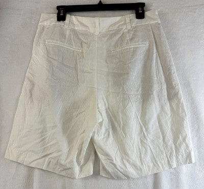 Gap Linen Blend Shorts 8 365 Women Low Rise Trouser Off White Pocket 9”