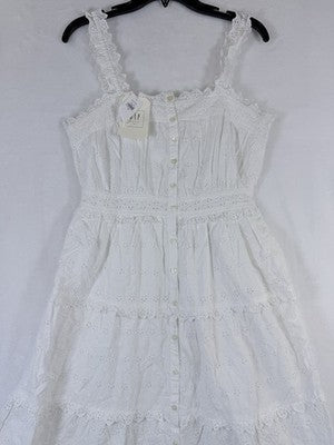 Gap × DÔEN Eyelet Midi Dress Small Womens Off White Sleeveless Boho Doen New NWT
