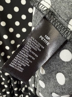 Polka Dot Dress 10 Petite Sleeveless Fit Flare Perceptions Womens 10P