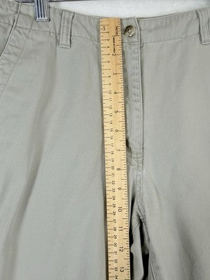 LL Bean Womens 8 Khaki Pants Tan Beige Vintage 90s High Rise 100% Cotton