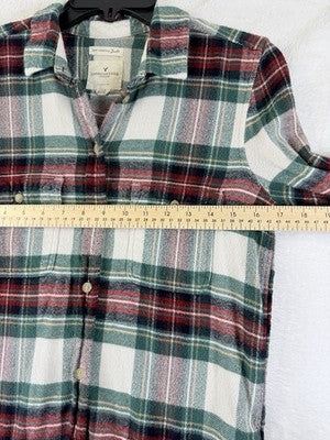American Eagle Amazingly Soft Shirt Small Womens Red Plaid Top Long Sleeve