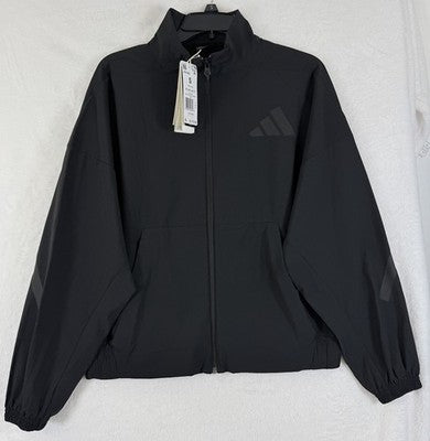 adidas Womens ZNE Woven Bomber Jacket Small Black Track Full Zip NWT New