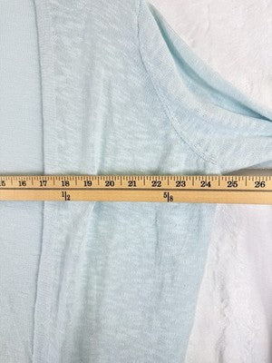 Gap Cardigan XL Womens Slub Knit Open Front Light Blue Sweater Knit Cotton