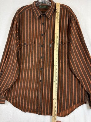 Vintage Levis Shirt XL Sutter Creek Button Up Orange Gray Mens