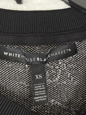 White House Black Market Sweater XS Short Sleeve Floral Gold Buttons Womens