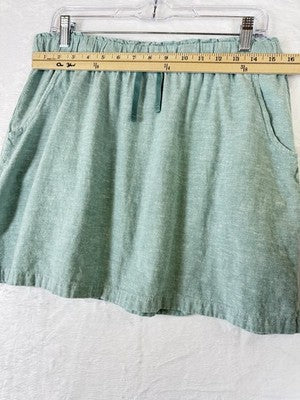 Patagonia Mini Skirt Medium Green Hemp Organic Cotton Pull On Womens