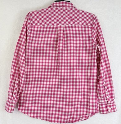 J Crew Flannel Shirt Women Pink XS Gingham Button Up Tops Long Sleeve