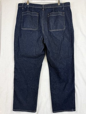 Talbots Slim Straight Ankle Jeans 16 Dark Blue Regina Wash Womens Denim