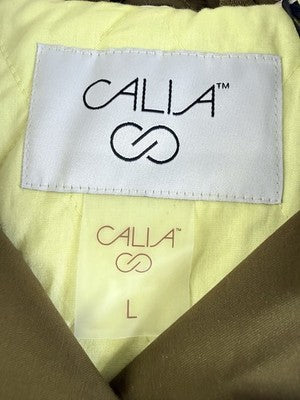 Calia Jacket Large Womens Crop Rain Trench Coat Hooded Green New NWT  $118
