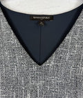 Banana Republic Dress 14 Short Sleeve Navy Blue Tweed Sheath V Neck Womens