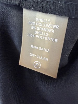 Calvin Klein Dress 2 Chiffon Bell Sleeve Sheath Black Cocktail Party Womens