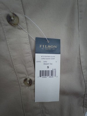 CC Filson Feather Cloth Shirt Small Womens Tan Button Up Long Sleeve Top New NWT