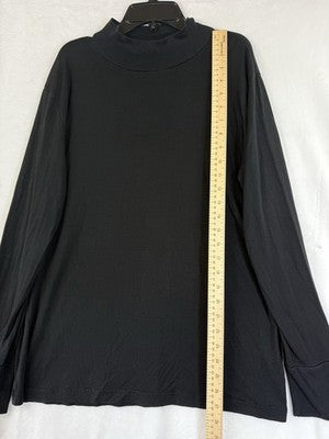 WinterSilks Base Layer XL Mens Black 100% Silk Mock Neck Long Sleeve Ski