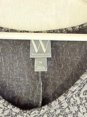 Worthington Tops Medium Womens Gray Puff Sleeve Knit