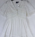 Gap Mini Dress XS Petite Women Flutter Sleeve Eyelet White Cotton Short New NWT