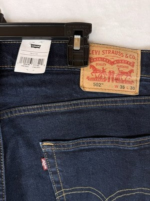 Levis 502 Jeans 35x30 Tapered Stretch Blue Mens Levi’s New NWT