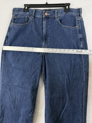 Express Wide Leg Jeans 14 Cropped High Rise Blue Womens