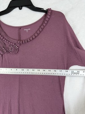 Garnet Hill Dress Small Knit Cotton Stretch Midi Fit Flare Asymmetrical Hem