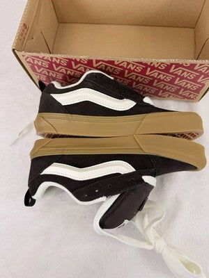 Vans Knu School 5.5 Mens 7 Womens Shoes Black Suede Leather Sneakers New