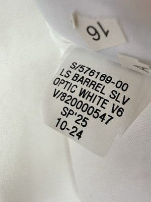 Gap Barrel Sleeve Crop Shirt Small Tall Women White Long Sleeve Top Button New