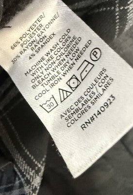 Ann Taylor Loft The Devin Slim Pants 10 Black Gray Plaid Womens