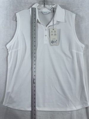 Lady Hagen Golf Shirt XL Sleeveless Polo White Pique Womens Walter NWT