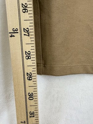 Quince Ultra Stretch Ponte Straight Leg Pant Large Pecan Brown Pull On Womens