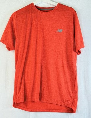 New Balance Running Shirt Men Medium Orange Short Sleeve