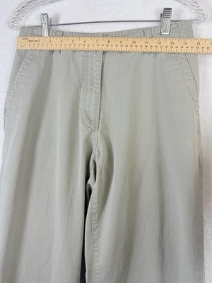 LL Bean Womens 8 Khaki Pants Tan Beige Vintage 90s High Rise 100% Cotton