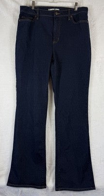 Lands End Bootcut Jeans 16 Women Dark Blue Denim High Rise