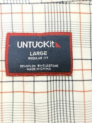 UNTUCKit Aleante Shirt Large Mens Long Sleeve Button Down Plaid White