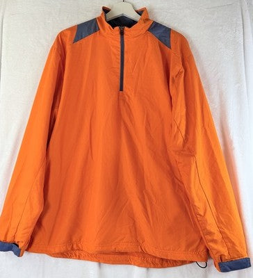 PGA Tour Jacket Large 1/2 Zip Pullover Windbreaker Orange Mens