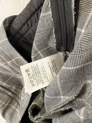 DKNY Dress Pants Womens 12 Gray Plaid High Rise Side Zip
