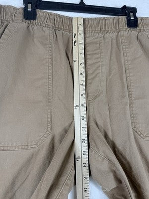 Old Navy High Rise Pulla Utility Pants XL Womens Brown Pull On Cotton Stretch